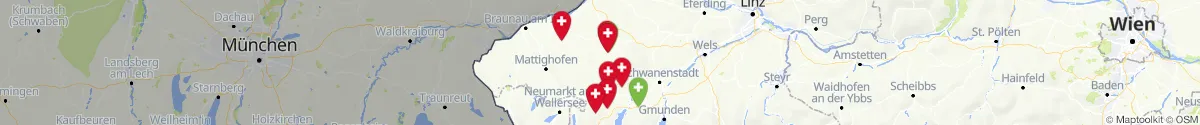 Kartenansicht für Apotheken-Notdienste in der Nähe von Lohnsburg am Kobernaußerwald (Ried, Oberösterreich)